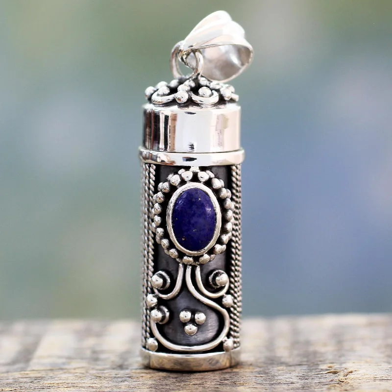 Unique Jewelry For Less – Shop The Sale Now Calmness Lapis Lazuli & Silver Locket Pendant