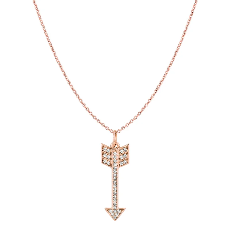 Discounted Luxury Jewelry – Shine Without The Splurge Diamond Arrow Necklace Rose Gold