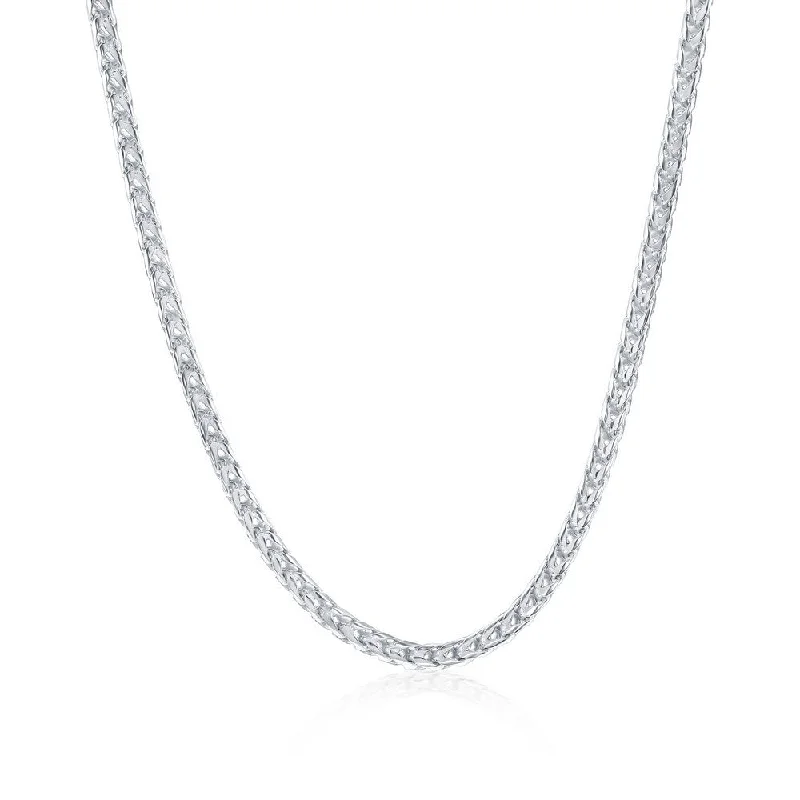 Huge Savings On Premium Jewelry Styles Diamond cut Franco Chain 3mm Sterling Silver 22" Necklace