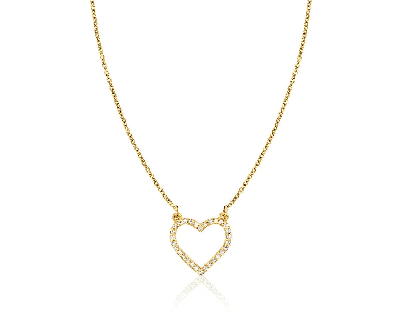 Flash Sale On Exquisite Jewelry – Don't Miss Out Diamond Heart Necklace Yellow Gold