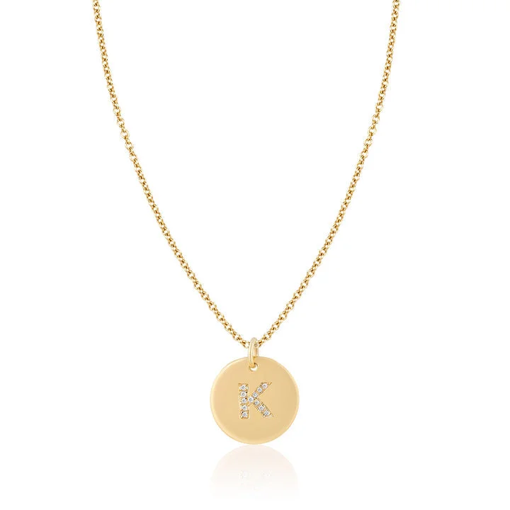 Limited-Time Offer On Elegant Jewelry Pieces Diamond Letter Disc Gold  Bale Necklace