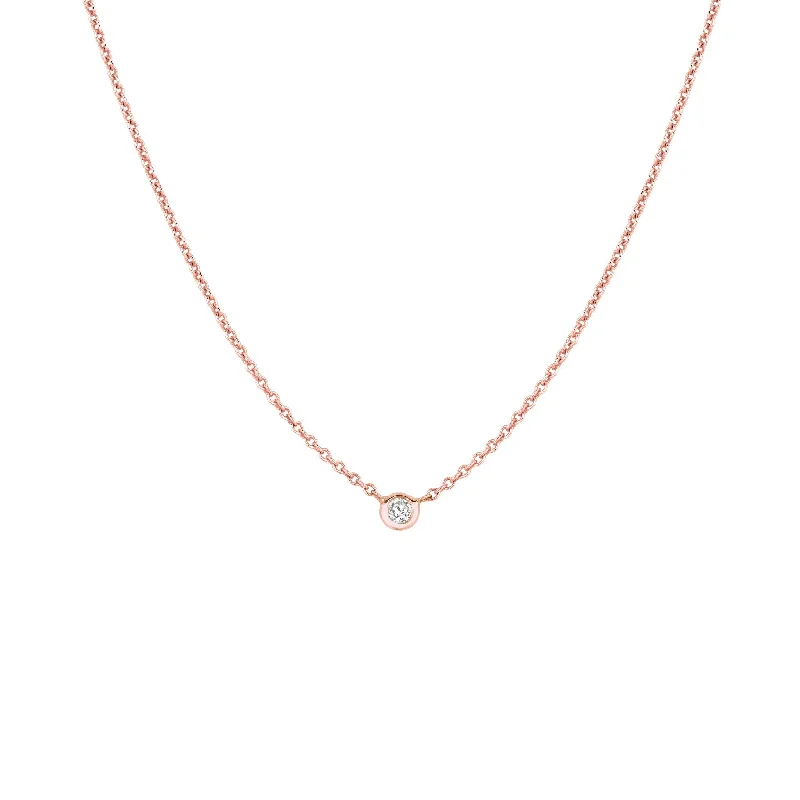 Limited Stock On Premium Jewelry At Low Prices Diamond Solitaire Necklace (Small) Rose Gold