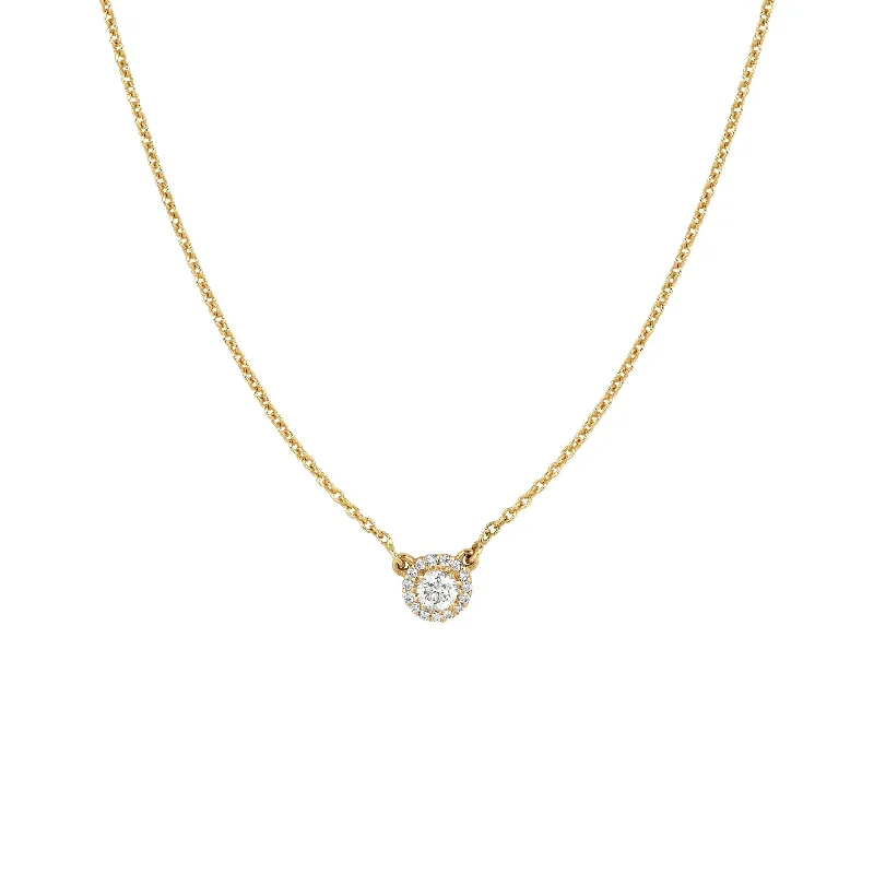 Holiday Jewelry Sale – Perfect Gifts At The Best Prices Diamond Solitaire with Pave Diamonds Necklace Yellow Gold