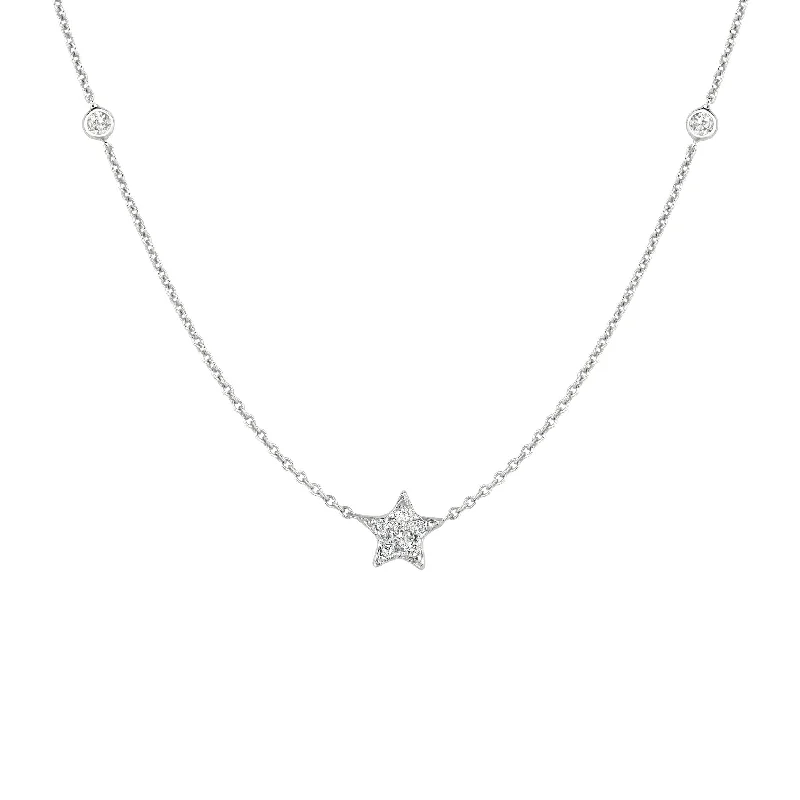 Luxury Jewelry Now At Special Promotional Rates Diamond Star & Two Sided Diamond Necklace Gold