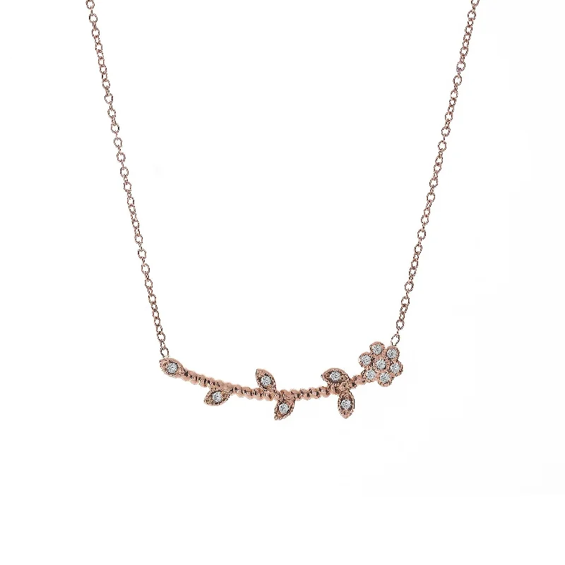 Best-Selling Jewelry Now Available At Special Deals Flower & Diamond Necklace Rose Gold