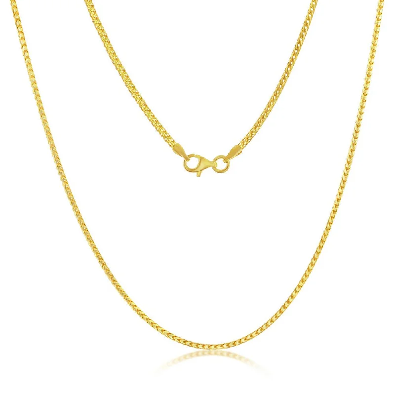 Final Call For Exquisite Jewelry At Reduced Rates Franco Chain 1.5mm Sterling Silver or Gold Plated Over Sterling Silver 24" Necklace