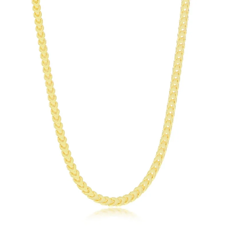 Shop High-Quality Jewelry At Jaw-Dropping Discounts Franco Chain 3mm Sterling Silver or Gold Plated Over Sterling Silver 24" Necklace