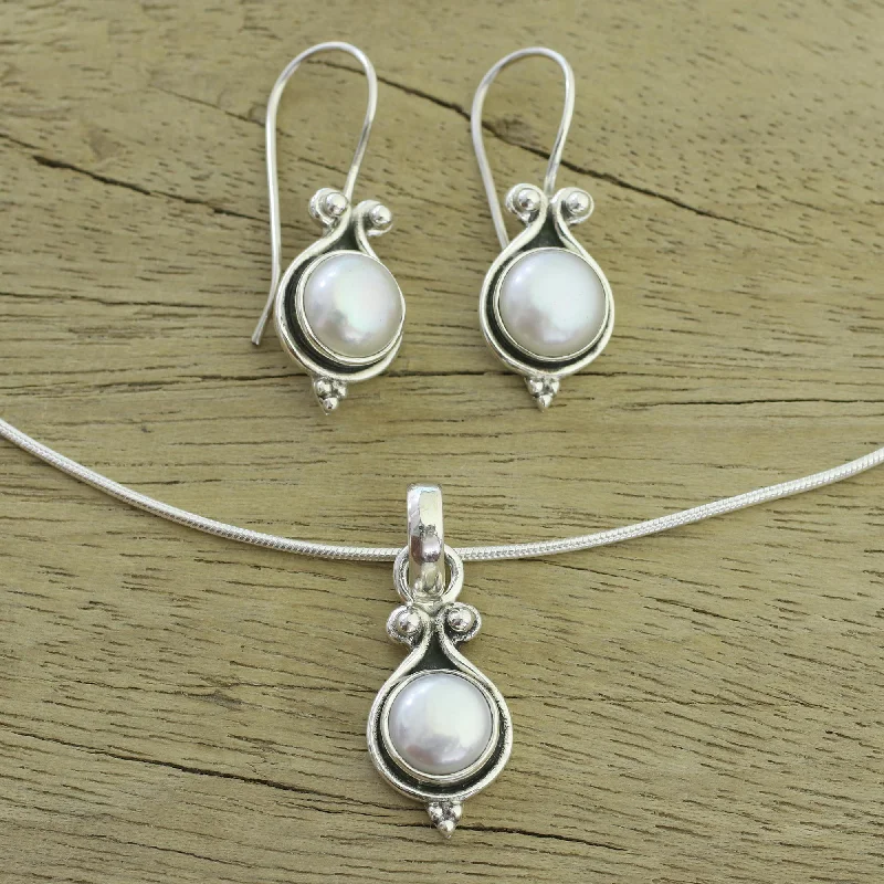 Shop Fine Jewelry With Amazing Deals Honesty Bridal Sterling Silver Pearl Jewelry Set from India