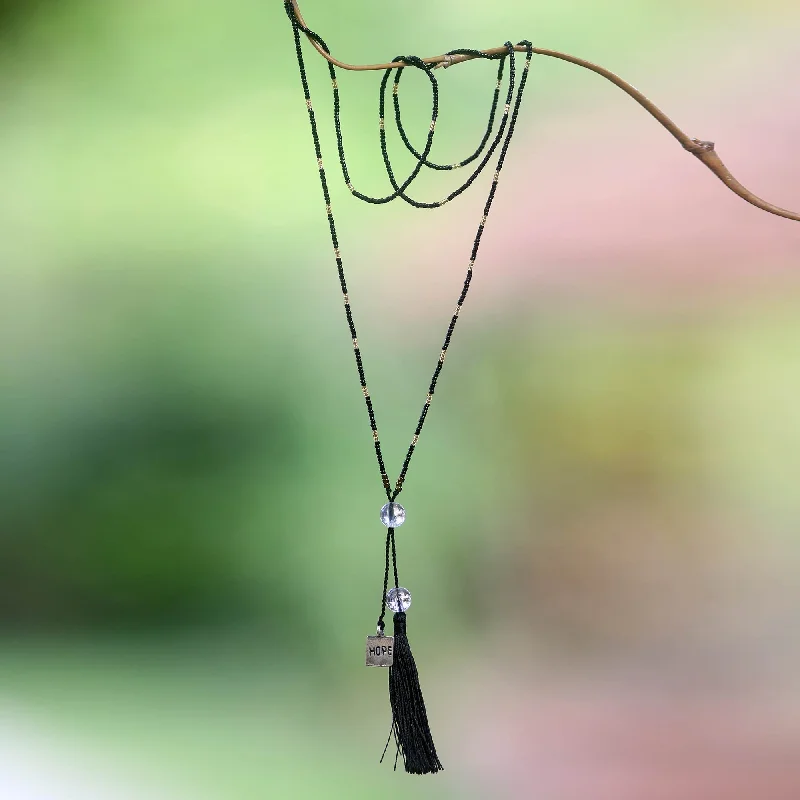 Make Your Outfit Shine With Discounted Jewelry Hope Message Inspirational Jewelry Artisan Crafted Quartz Hope Necklace
