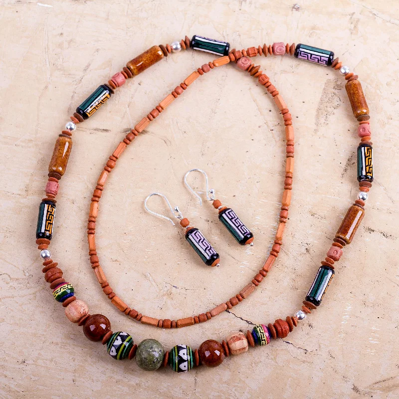 Don't Miss These Dazzling Jewelry Discounts Inca Colors Ceramic beaded jewelry set