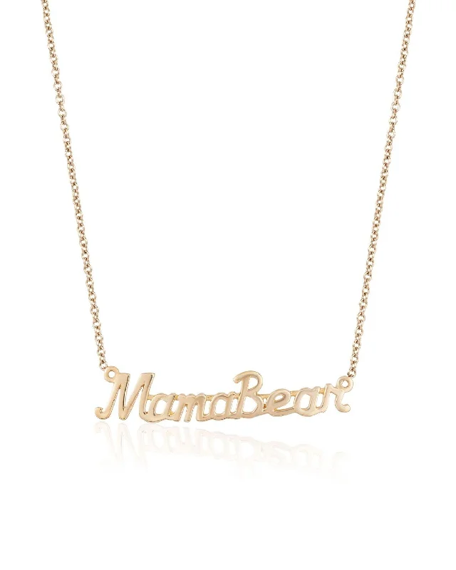 Seasonal Jewelry Sale – Upgrade Your Style Today MamaBear Nameplate Necklace Yellow Gold