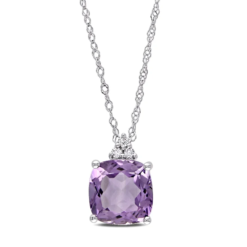Handcrafted Jewelry Sale – Unique Designs At Low Prices Mimi & Max 1 3/4ct TGW Amethyst and Diamond Accents Pendant and Chain in 10k White Gold