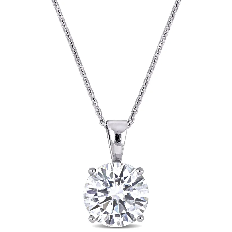 Timeless Elegance, Temporary Discounts – Act Fast Mimi & Max 2ct DEW Created Moissanite Solitaire Pendant with Chain in 14k White Gold