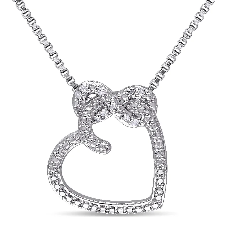 High-Quality Jewelry At A Fraction Of The Cost Mimi & Max Diamond Heart Infinity Pendant with Chain in Sterling Silver