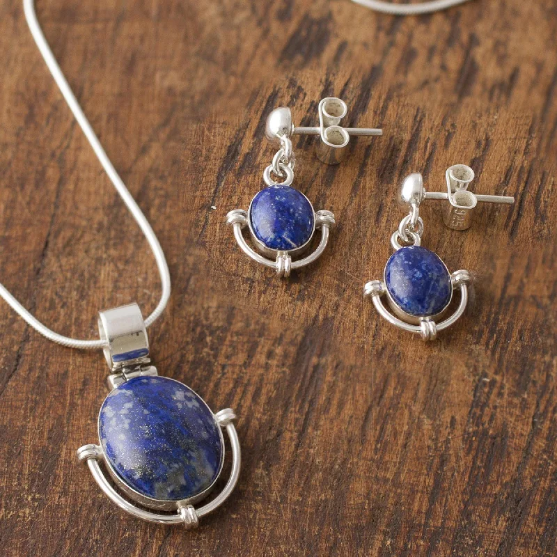 Sparkle On A Budget – Fine Jewelry For Less Mystique Handcrafted Lapis Lazuli Pendant and Earrings Jewelry Set
