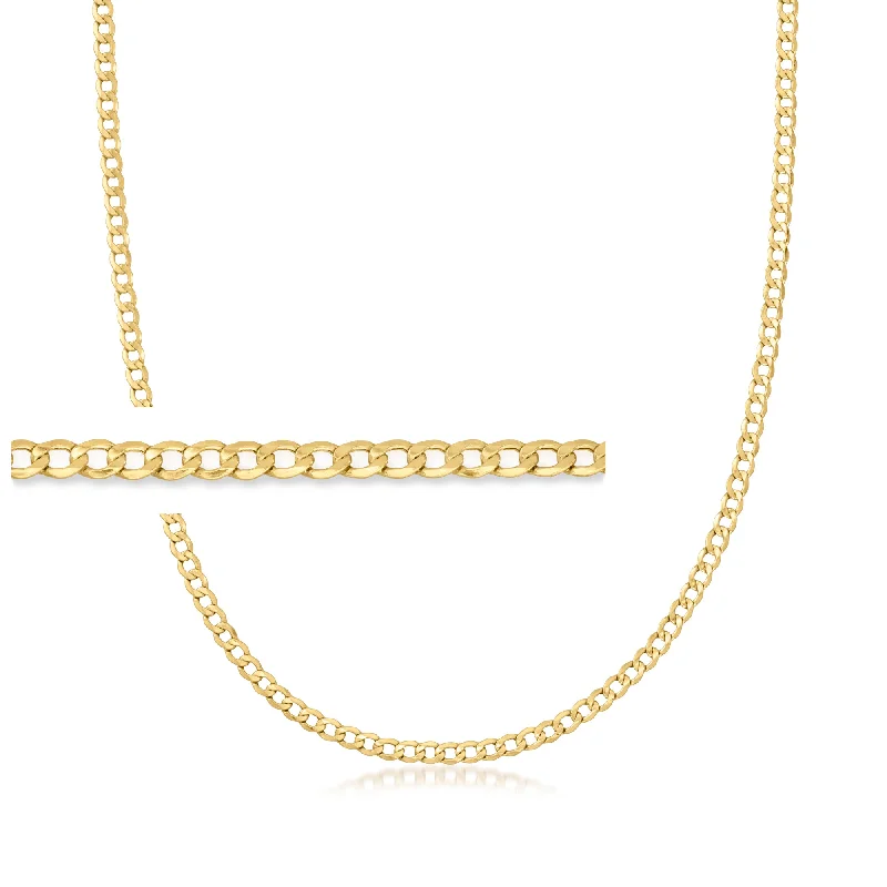 Luxury Jewelry At Unbeatable Discounts Ross-Simons 3.35mm 14kt Yellow Gold Curb-Link Chain Necklace