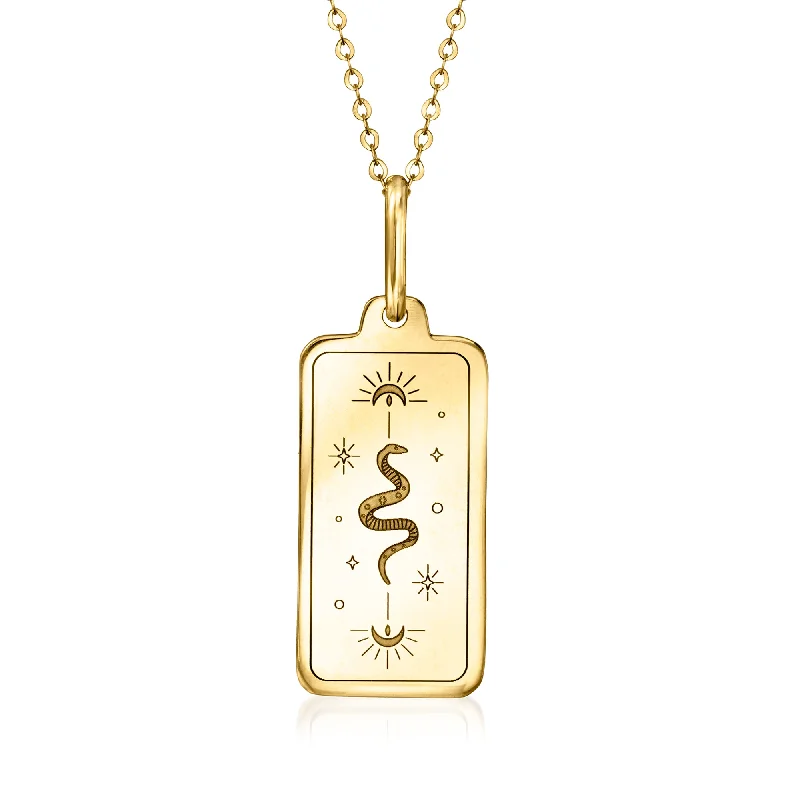 Jewelry Sale Bonanza – Grab Your Sparkle Now Ross-Simons Italian 14kt Yellow Gold Snake Tarot Card Pendant Necklace