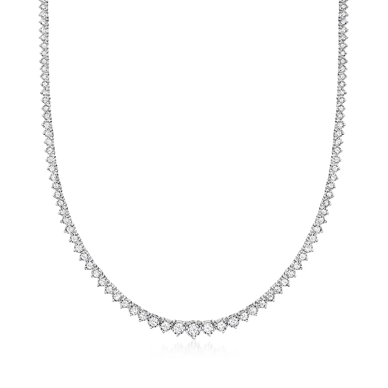 Bohemian-Inspired Jewelry For Free-Spirited Fashion Ross-Simons Lab-Grown Diamond Graduated Tennis Necklace in Sterling Silver
