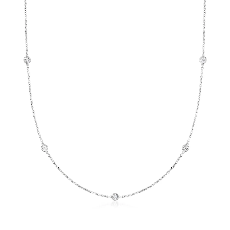 Flash Jewelry Sale – Get Stunning Pieces At Low Prices Ross-Simons Lab-Grown Diamond Station Necklace in Sterling Silver