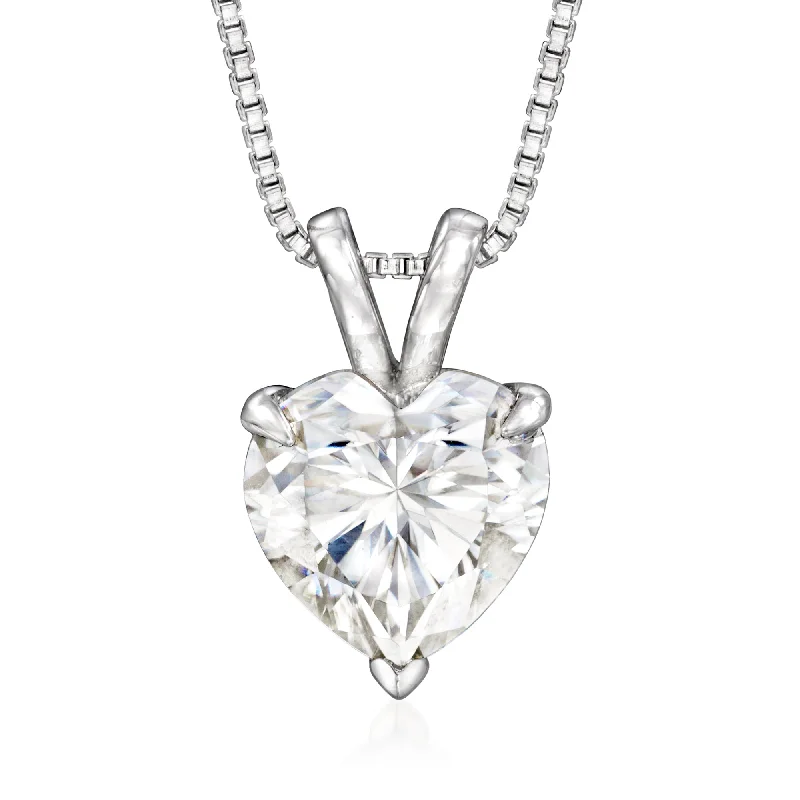 Waterproof Stainless Steel Jewelry For Lasting Beauty Ross-Simons Moissanite Heart Pendant Necklace in Sterling Silver