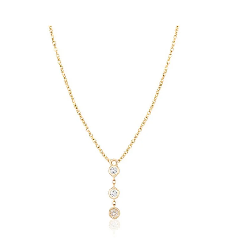 Flash Sale On Exquisite Jewelry – Don't Miss Out Two Bezel-Set Diamonds & Disc Necklace Yellow Gold