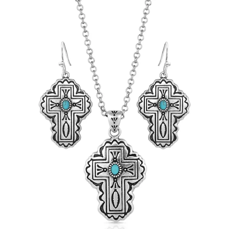 Holiday Jewelry Sale – Perfect Gifts At The Best Prices Women's Cathedral Cross Jewelry Set In Silver
