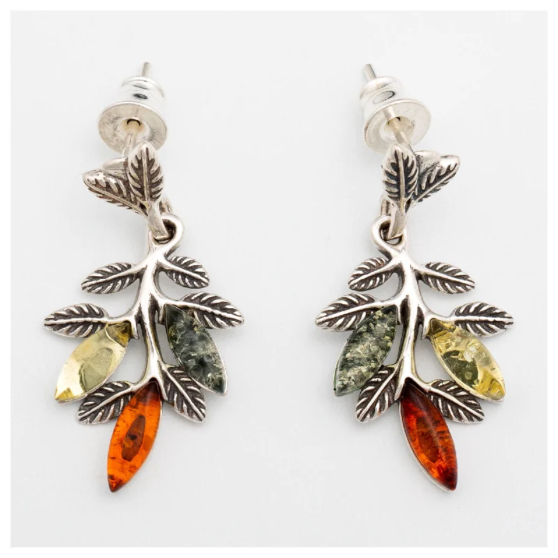 Limited-Time Offer On Premium Jewelry Collections Leaves of Amber & Sterling Earrings