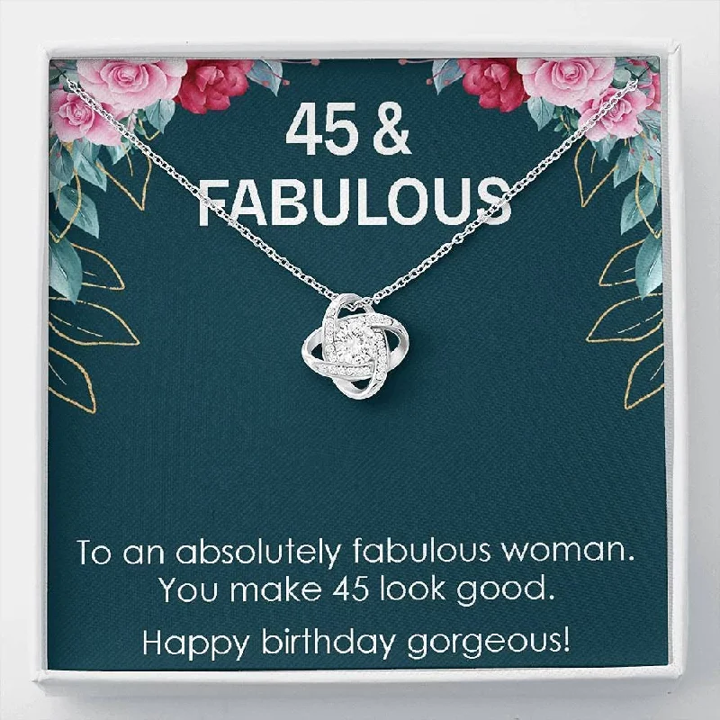 Trendy Minimalist Jewelry For Everyday Wear 45th Birthday Necklace Gift for Womens Necklace Turning 45 & Fabulous Necklace Gift 45 Years Old Gift for Wife Love