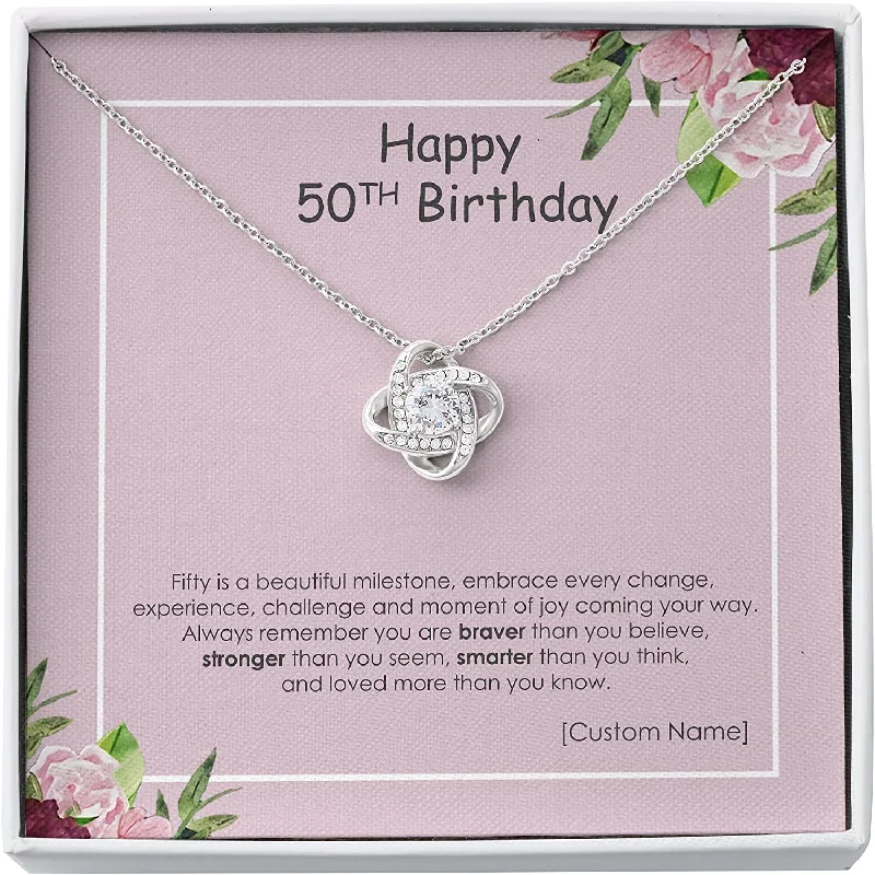 Shine Without Limits – Jewelry Sale Happening Now 50th Birthday NecklaceThe Love Knot Necklace 50th For Woman 50th s Unique Gift Necklace for Birthday Mother's Day