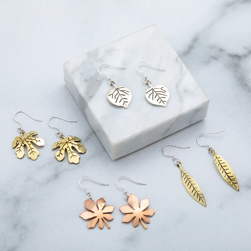 Waterproof Stainless Steel Jewelry For Lasting Beauty Falling Leaves Mixed Metal Earrings