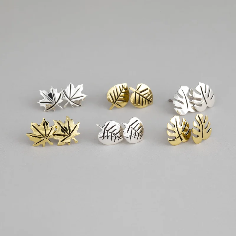 Modern Statement Jewelry For Bold Styling Falling Leaves Post Earrings