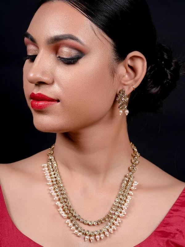 Luxury Jewelry Now At Special Promotional Rates Odette Women Gold Tone Sober Pearl Necklace Set