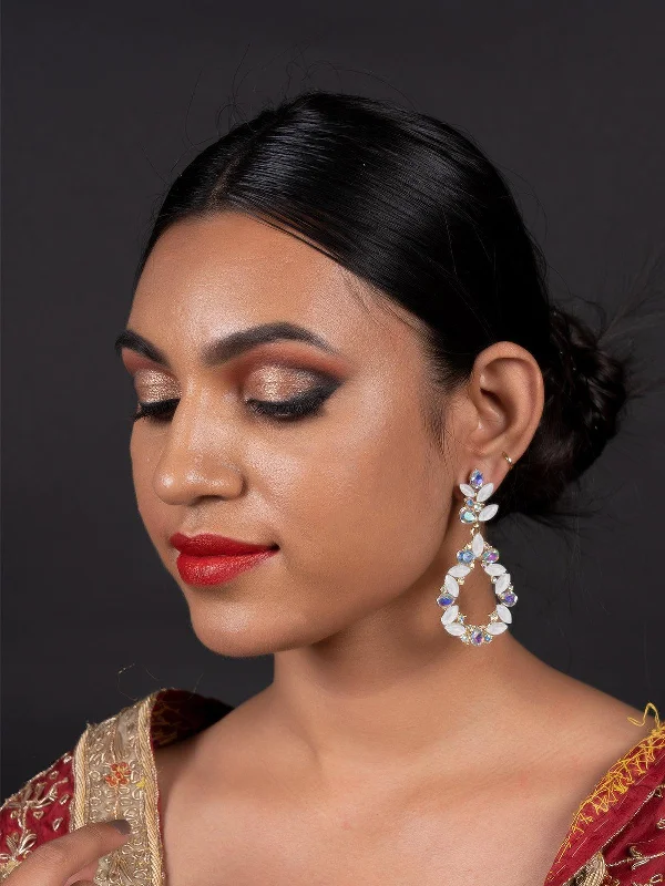 Jewelry Deals That Sparkle – Shop Today Odette Women Oval Shape Glittery White Dangle Earrings