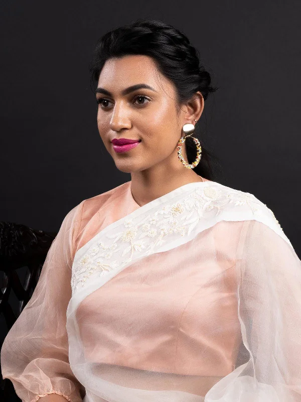 Dainty Floral Jewelry For Feminine Elegance Odette Women Round Multicolor Beaded Dangle Earrings