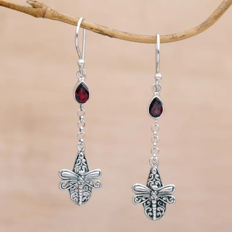 Shop Signature Jewelry Styles At Exclusive Prices Dragonfly Altar Handmade 925 Sterling Silver Garnet Dragonfly Earrings
