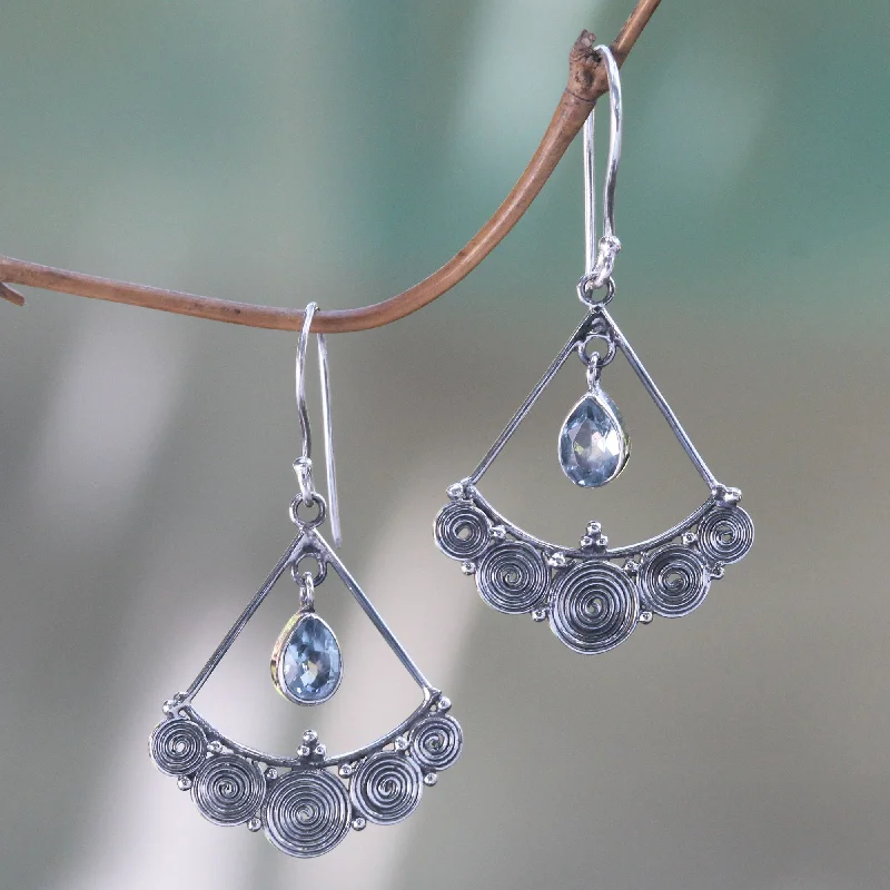 Exclusive Online Jewelry Sale – Don't Wait Fabulously Feminine Artisan Crafted Blue Topaz and Sterling Silver Earrings