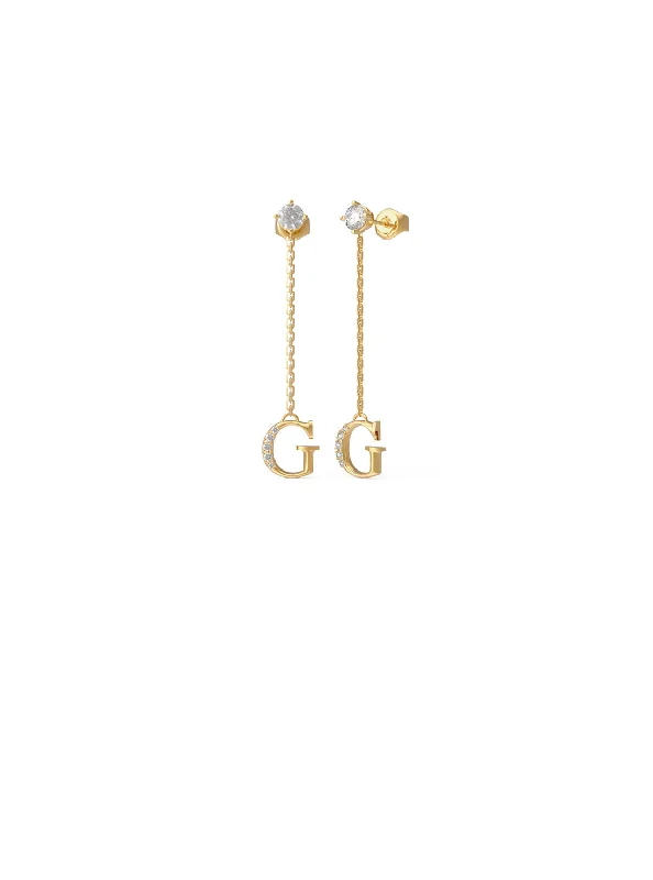 Seasonal Jewelry Sale – Upgrade Your Collection Gold Crystal Harmony Logo Earrings