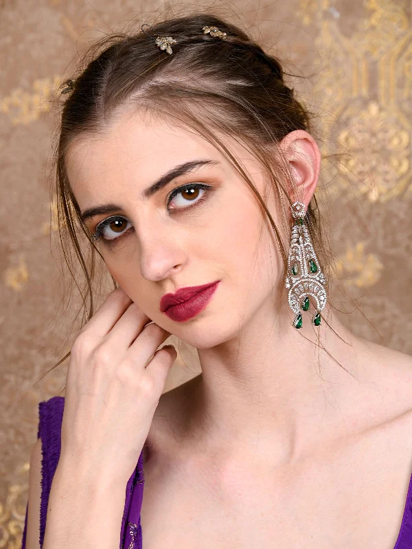 Personalized Jewelry Sale – Unique Pieces At Great Prices Odette Women Green And Silver Dangle Earrings