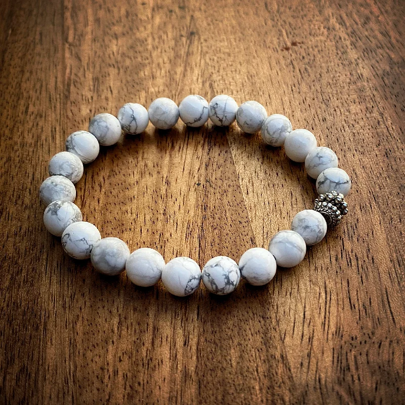 Handcrafted Jewelry Sale – Unique Designs At Low Prices White Howlite Mala Bracelet