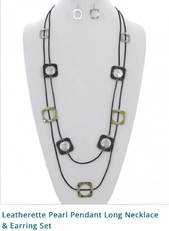 Limited-Time Offer On Elegant Jewelry Pieces Leatherette pearl Pendant Necklace & earring set
