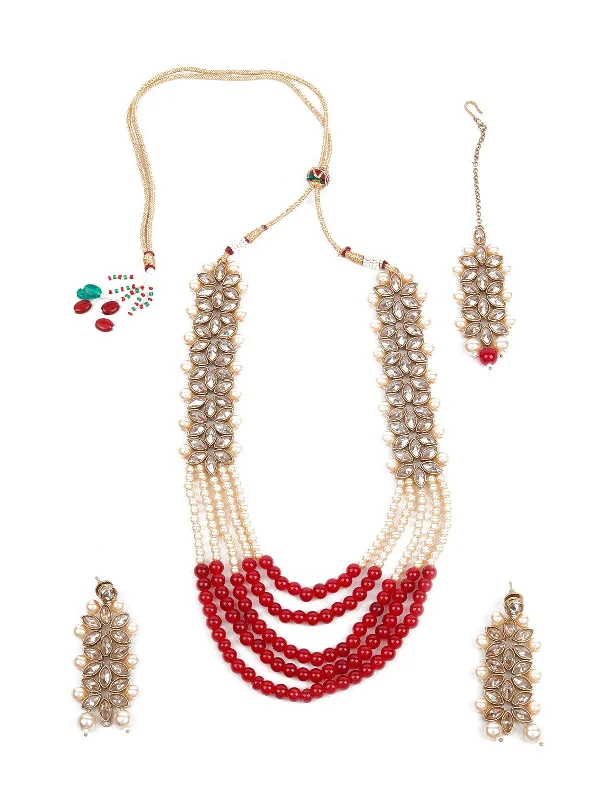 Breathtaking Jewelry, Breathtaking Prices Odette Women Lovely Gold And Red Long Neck Piece