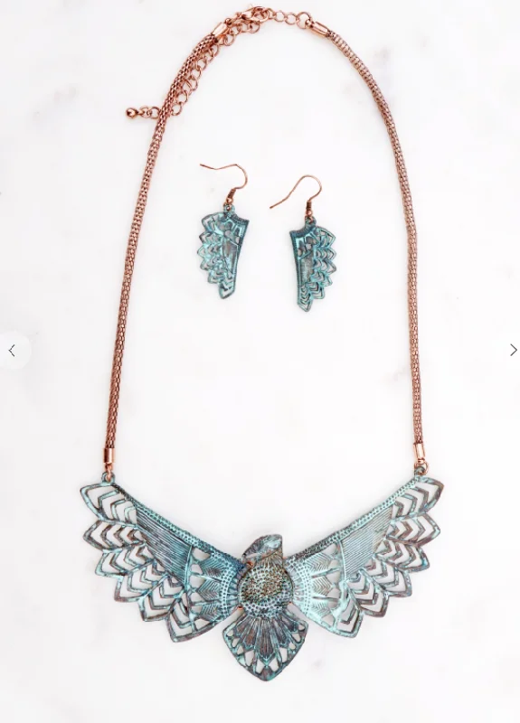 Luxury Handcrafted Jewelry For Elegant Looks Patina Eagle Necklace