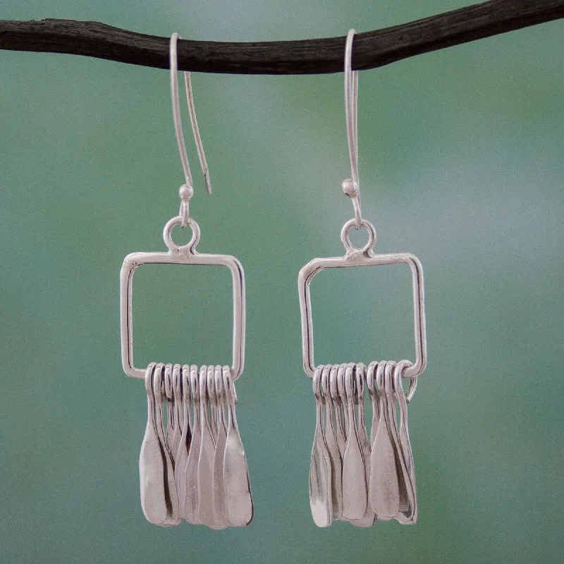 Upgrade Your Jewelry Collection For Less Square Chimes Silver Dangle Earrings