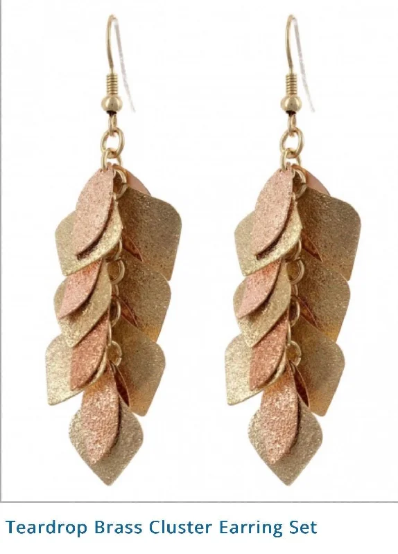 Affordable Glamour – Premium Jewelry At Special Prices Teardrop Brass Cluster earring