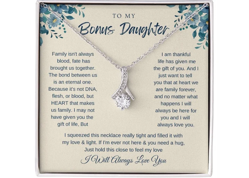 Discounted Jewelry For A Glamorous Look To my Bonus Daughter Alluring Beauty Necklace Step daughter Gifts from Stepmom Birthday Gift for Daughter