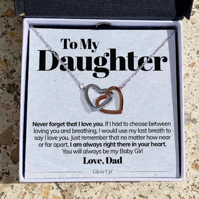Flash Jewelry Sale – Get Stunning Pieces At Low Prices To My Daughter - Never Forget That I Love You - Interlocking Hearts Necklace