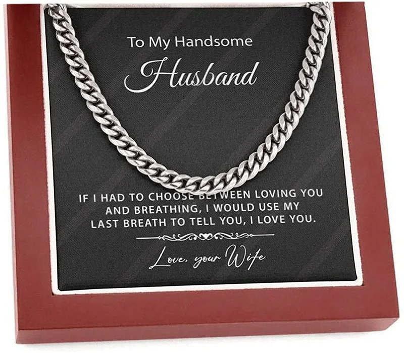 Affordable Elegance – Special Jewelry Sale Now Live To My Husband Cuban Chain Necklace Husband Necklace from Wife Wife Husband Necklace Chain Custom Jewelry Valetine