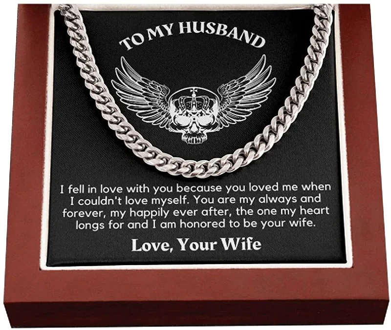Don't Miss These Dazzling Jewelry Discounts To My Husband Cuban Chain Necklace Husband Necklace from Wife Wife Husband Necklace Chain Valetine Gift Ideas for