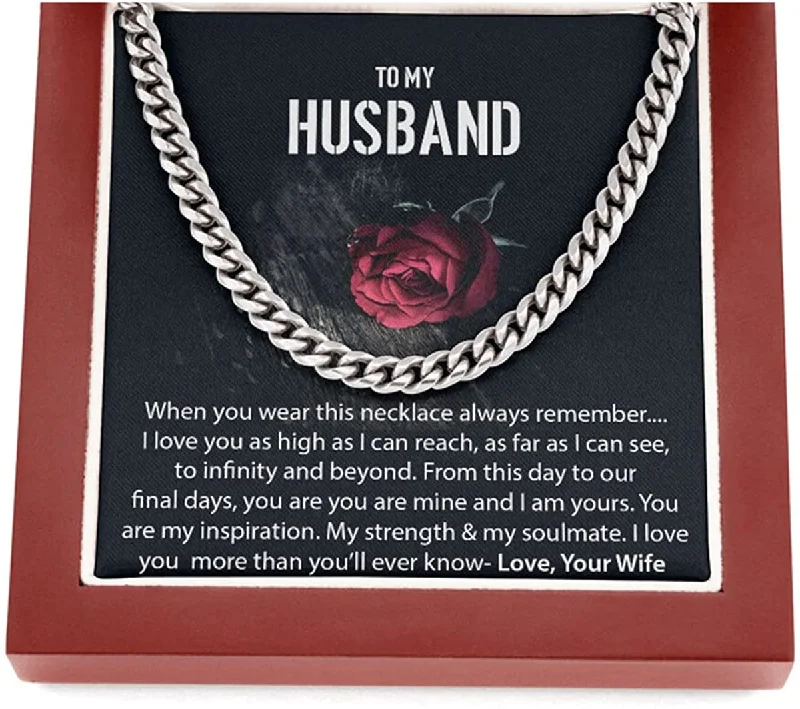 The Perfect Jewelry Piece At The Perfect Discount To My Husband Cuban Chain Necklace Wife Husband Necklace Chain Custom Jewelry Valetine Gift Ideas for Him for Men