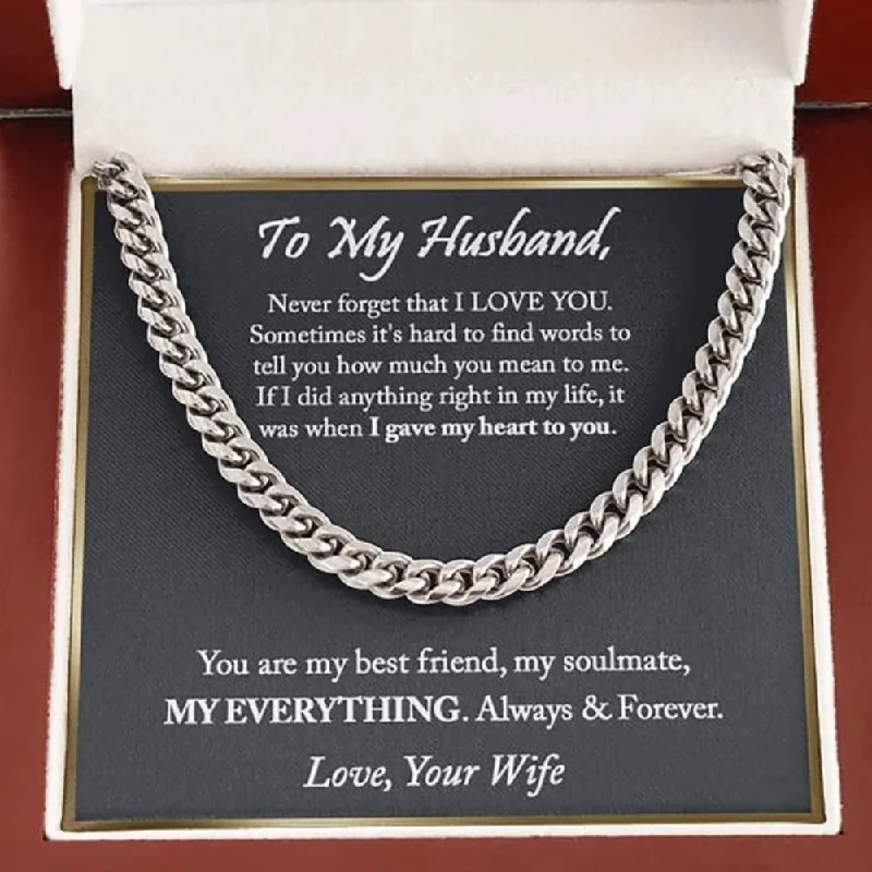 The Ultimate Jewelry Sale – Shop Premium Styles To My Man Husband Boyfriend Stainless Steel Cuban Chain Necklace for Him Romantic s for Him Best Jewelry for Men